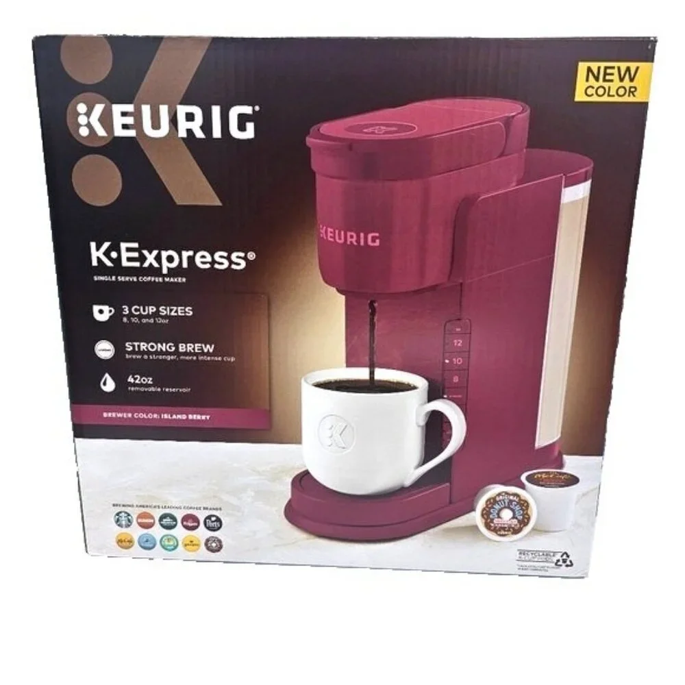 Keurig K-Express Single Serve Coffee Maker – 3 Brew Sizes, Holiday Berry NIB